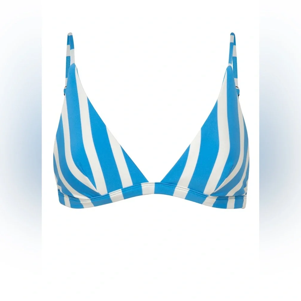 NWT MAAJI Reversible Azure Stripes Ivy Fixed Triangle Bikini Top - Picture 4 of 11